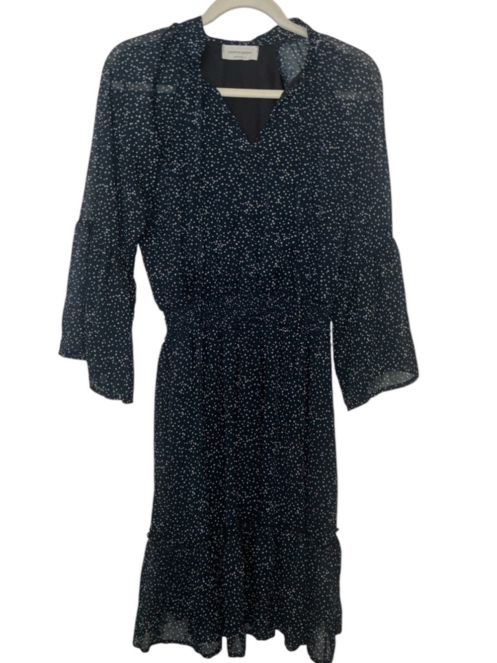 Saints & Hearts Navy Blue Speckle Dot Dress Sz S‎